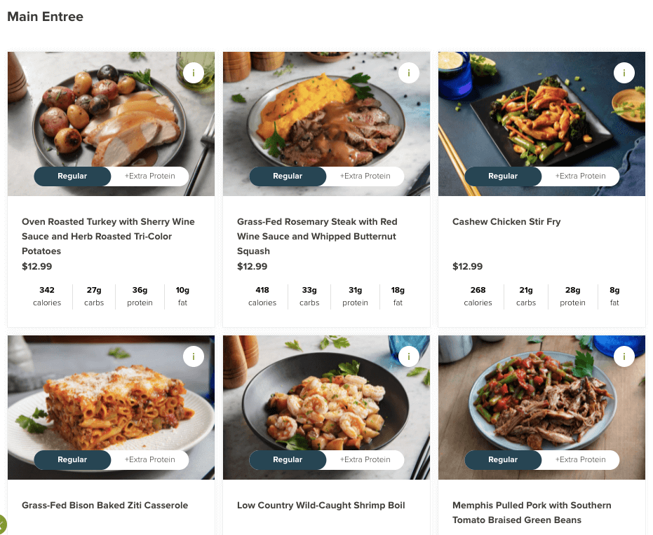 Metabolic selection of meals to order